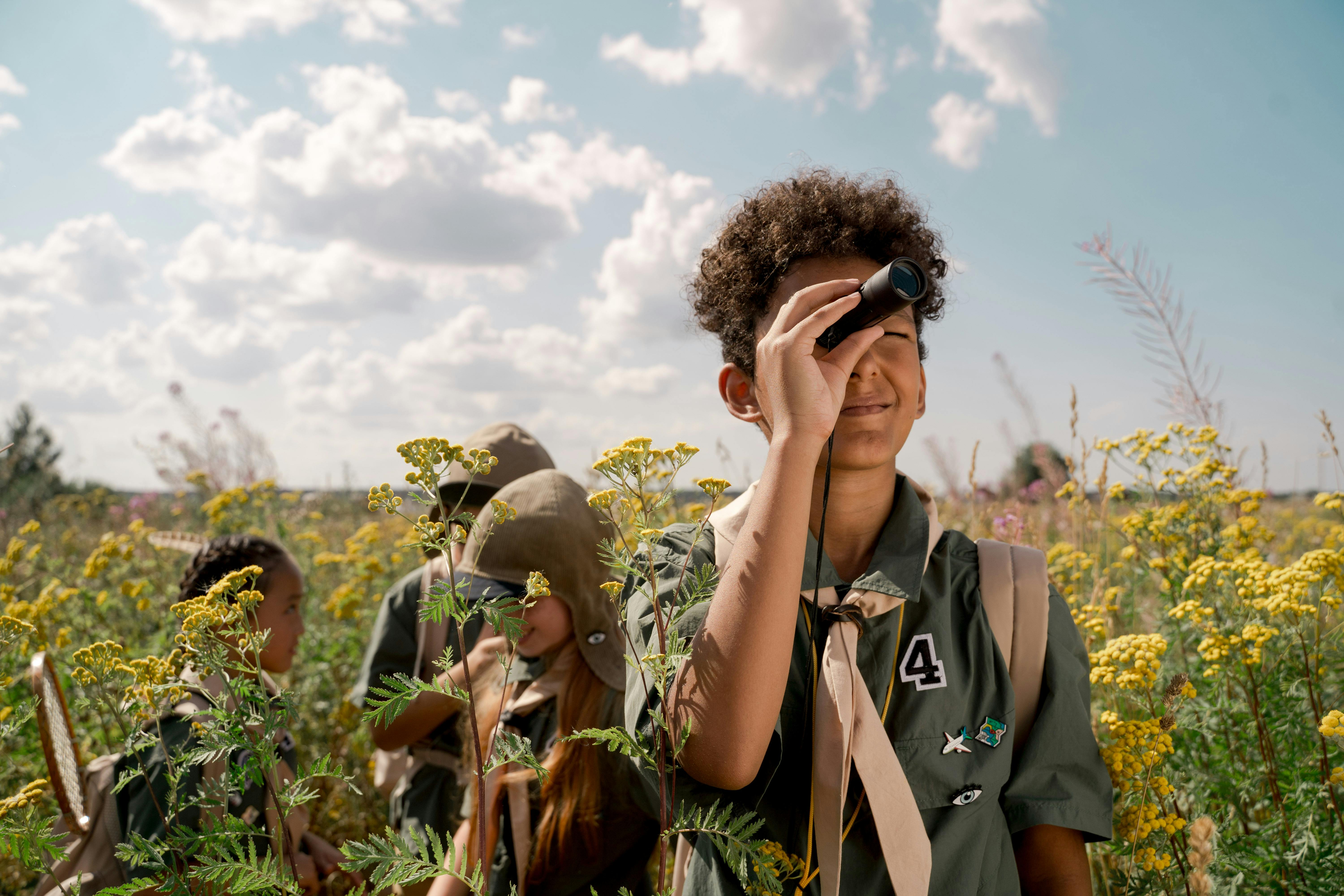 children in field